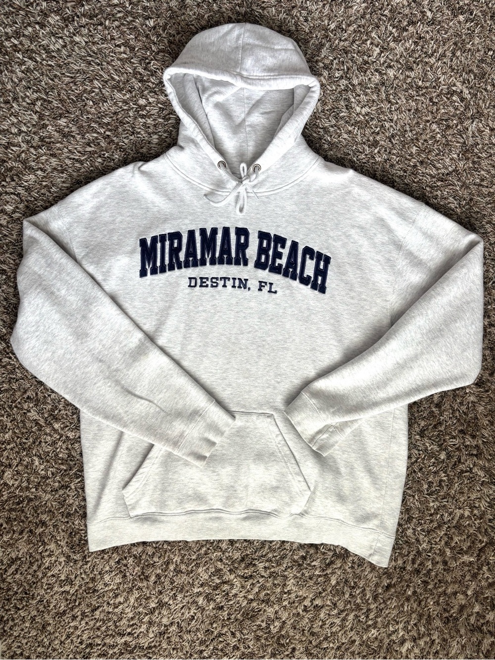 CO Light Gray Hoodie with Navy Miramar Beach Print